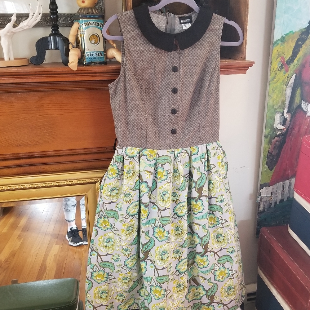 Retrolicious gray/green squirrel dress.